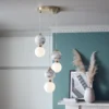 House Beautiful Delta 3 Light Marble Cluster - Brass & Opal