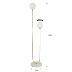 House Beautiful Delta Marble Floor Light - Brass & Opal -None || EGLO || Energizer Sales 13208322 7424927260460983