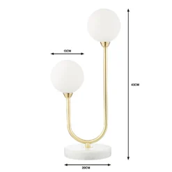 House Beautiful Delta Marble Table Lamp - Brass & Opal -None || EGLO || Energizer Sales 13208324 1614927260646677