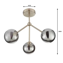 Orb 3 Light Semi Flush Pendant - Nickel Smoke -None || EGLO || Energizer Sales 13208326 9194909895332005