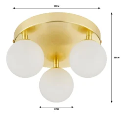 Orb 3 Light Flush Pendant - Brass & Opal -None || EGLO || Energizer Sales 13208330 6064909895429430
