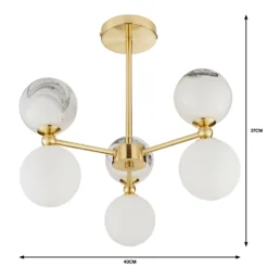 House Beautiful Delta 3 Light Marble Pendant - Brass & Opal -None || EGLO || Energizer Sales 13208336 5664927241764158