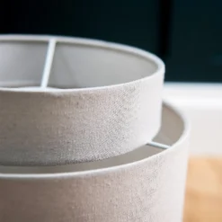 Finn Tier Drum Putty Linen Shade - 25cm 13 Finn Tier Drum Putty Linen Shade - 25cm -None || EGLO || Energizer Sales 13222467 1714944148473084