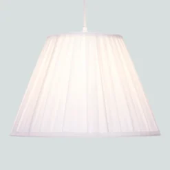 Raye White Pleated Taper Silk Shade - 40cm -None || EGLO || Energizer Sales 13222468 1434901095531677