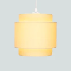 Finn Tier Drum Lemon Linen Shade - 25cm 10 Finn Tier Drum Lemon Linen Shade - 25cm -None || EGLO || Energizer Sales 13222470 1064901095631133