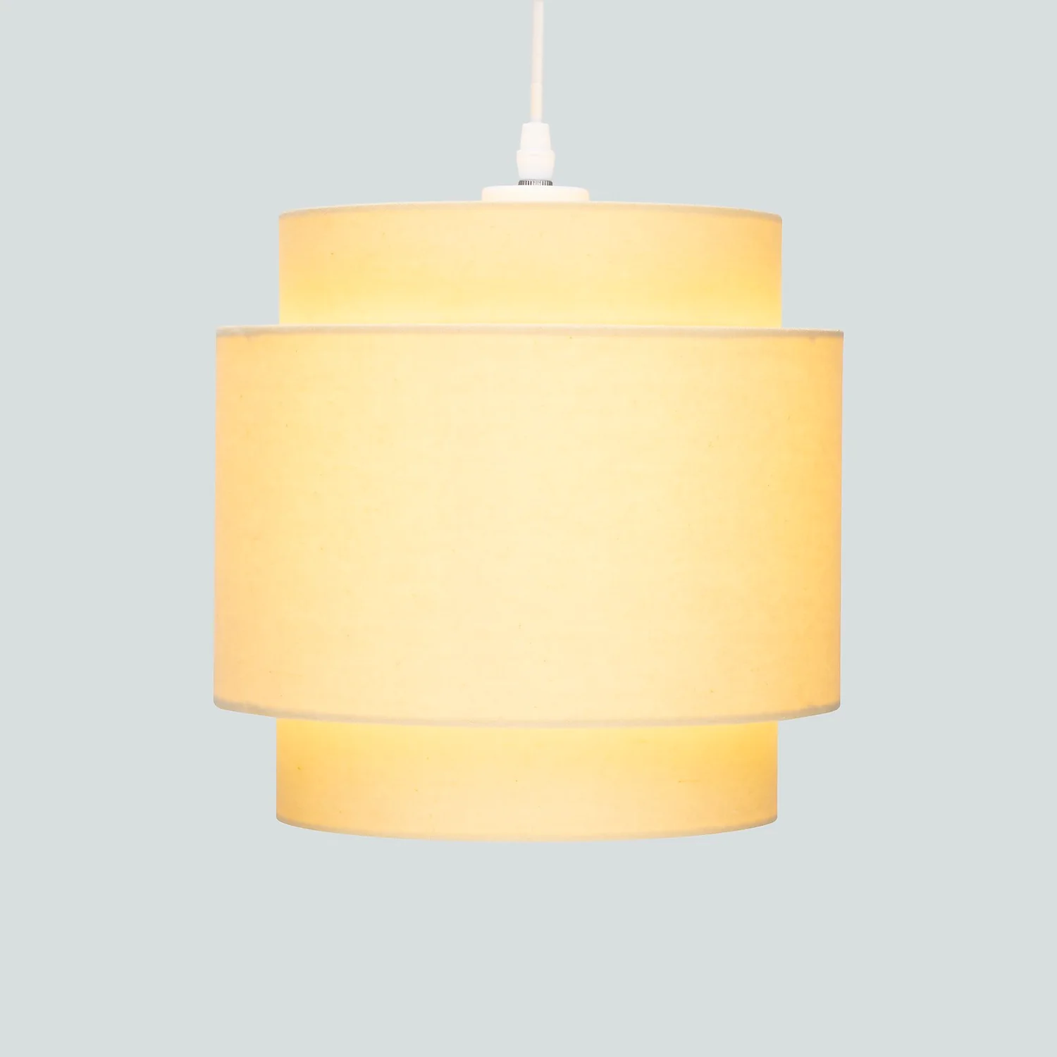 Finn Tier Drum Lemon Linen Shade - 25cm 3 Finn Tier Drum Lemon Linen Shade - 25cm - Image 3