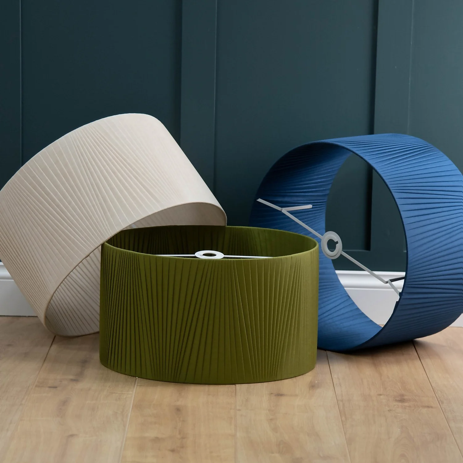 Raye Champagne Drum Pleated Silk Shade - 45cm 7 Raye Champagne Drum Pleated Silk Shade - 45cm - Image 7