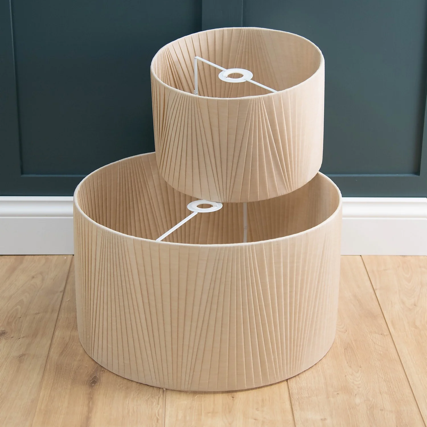 Raye Champagne Drum Pleated Silk Shade - 45cm 6 Raye Champagne Drum Pleated Silk Shade - 45cm - Image 6