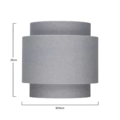 Finn Tier Drum Flint Linen Shade - 25cm -None || EGLO || Energizer Sales 13222475 1194901095765077