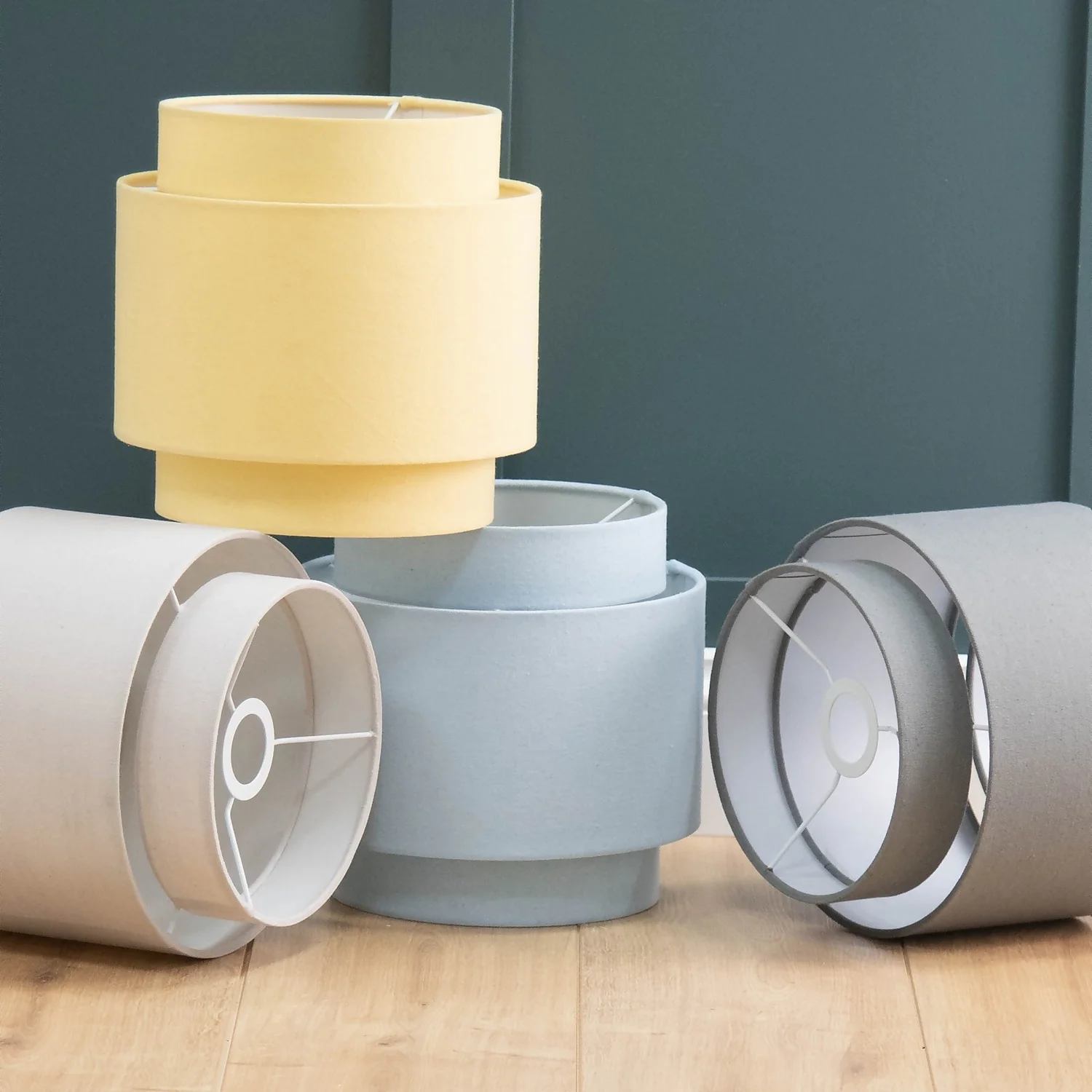 Finn Tier Drum Sky Blue Linen Shade - 25cm 7 Finn Tier Drum Sky Blue Linen Shade - 25cm - Image 7