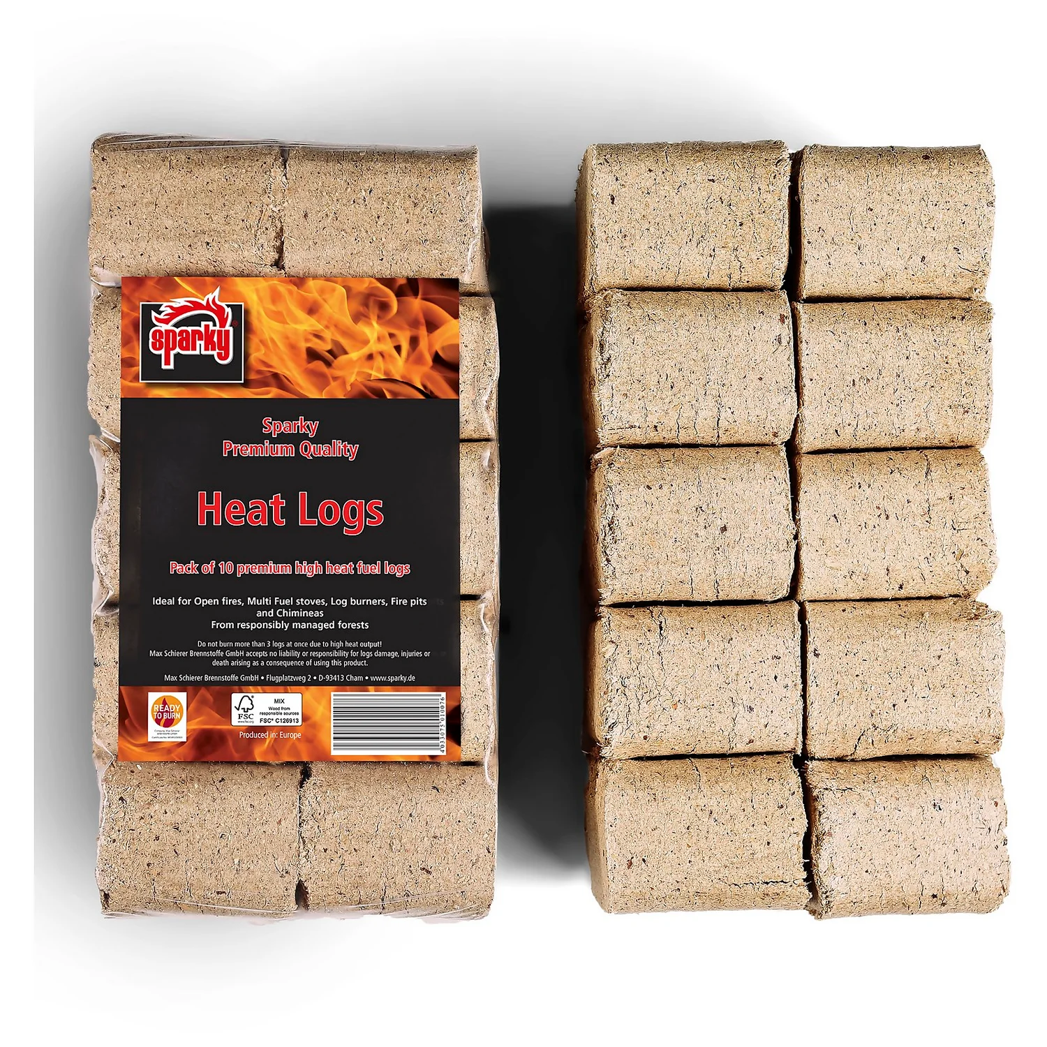 Sparky RUF Heat Logs - 10 Pack 1 Sparky RUF Heat Logs - 10 Pack