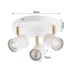 Thorpe 3 Lamp Spotlight Plate - White -None || EGLO || Energizer Sales 13239140 1414928056150458