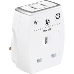 MASTERPLUG SURGE ADAPTOR WITH 2 X USB (3.1A) GLOSS WHITE -None || EGLO || Energizer Sales 13341331 1694913232345300