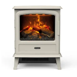 Dimplex Evandale Optimyst Freestanding Electric Stove With Realistic Log Effect Fuel Bed - Pebble