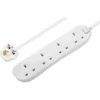 Masterplug 4 Socket 8 Metre 13 Amp White Extension Lead
