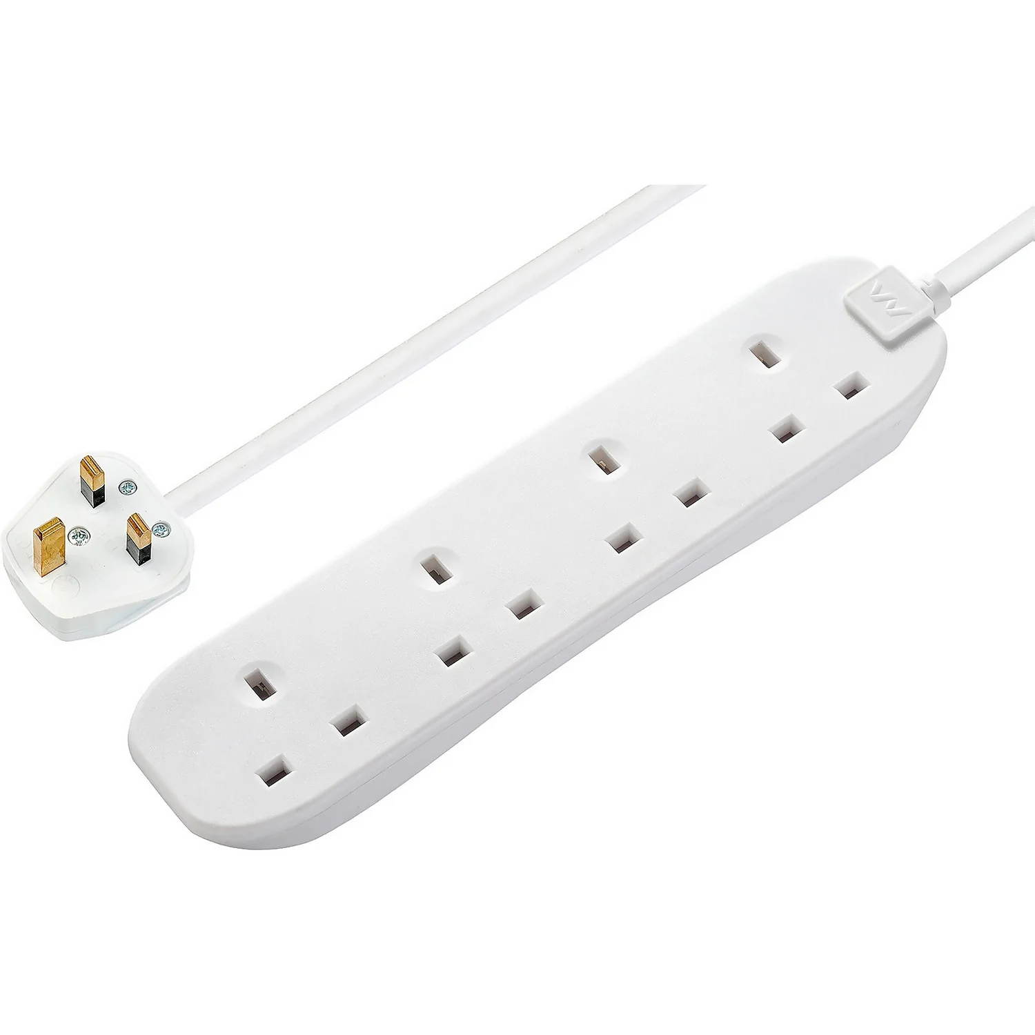 Masterplug 4 Socket 8 Metre 13 Amp White Extension Lead 1 Masterplug 4 Socket 8 Metre 13 Amp White Extension Lead