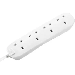 Masterplug 4 Socket 3 Metre 13 Amp White Extension Lead 7 Masterplug 4 Socket 3 Metre 13 Amp White Extension Lead -None || EGLO || Energizer Sales 13426294 1964947719319927