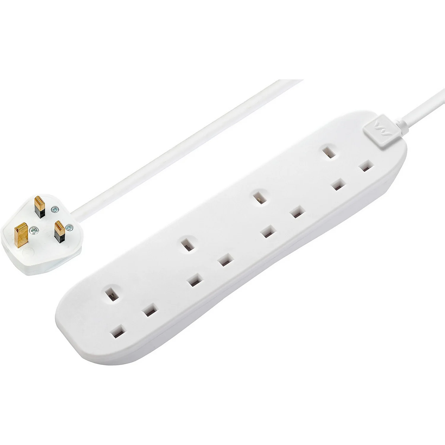 Masterplug 4 Socket 3 Metre 13 Amp White Extension Lead 1 Masterplug 4 Socket 3 Metre 13 Amp White Extension Lead