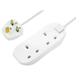 Masterplug 2 Socket 5 Metre 13 Amp White Extension Lead