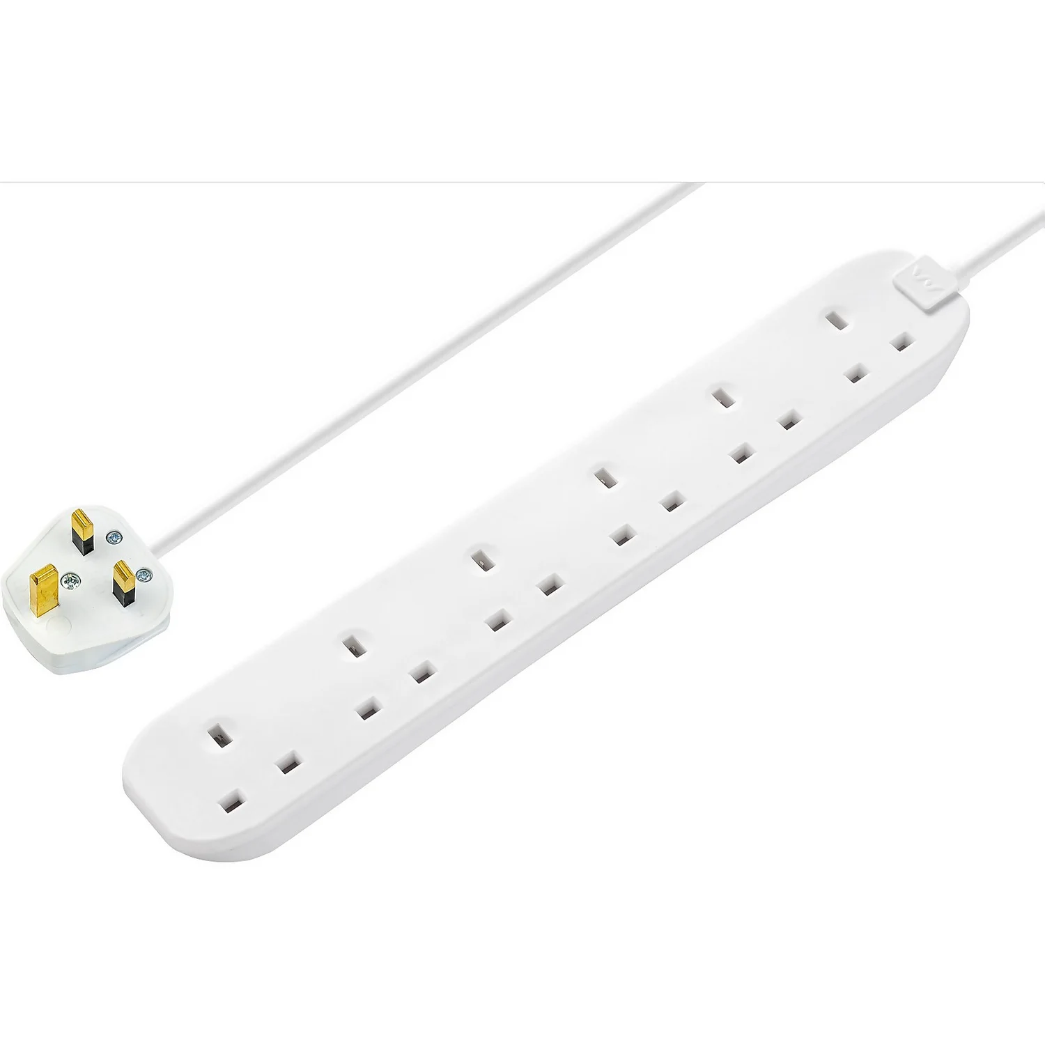 Masterplug 6 Socket 3 Metre 13 Amp White Extension Lead 1 Masterplug 6 Socket 3 Metre 13 Amp White Extension Lead