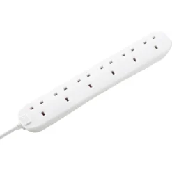 Masterplug 6 Socket 3 Metre 13 Amp White Extension Lead 7 Masterplug 6 Socket 3 Metre 13 Amp White Extension Lead -None || EGLO || Energizer Sales 13426297 8034952656659519