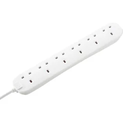 Masterplug 6 Socket 1 Metre 13 Amp White Extension Lead -None || EGLO || Energizer Sales 13426298 8864947719776008