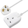 Masterplug Single Socket 5 Metre 13 Amp White Extension Lead