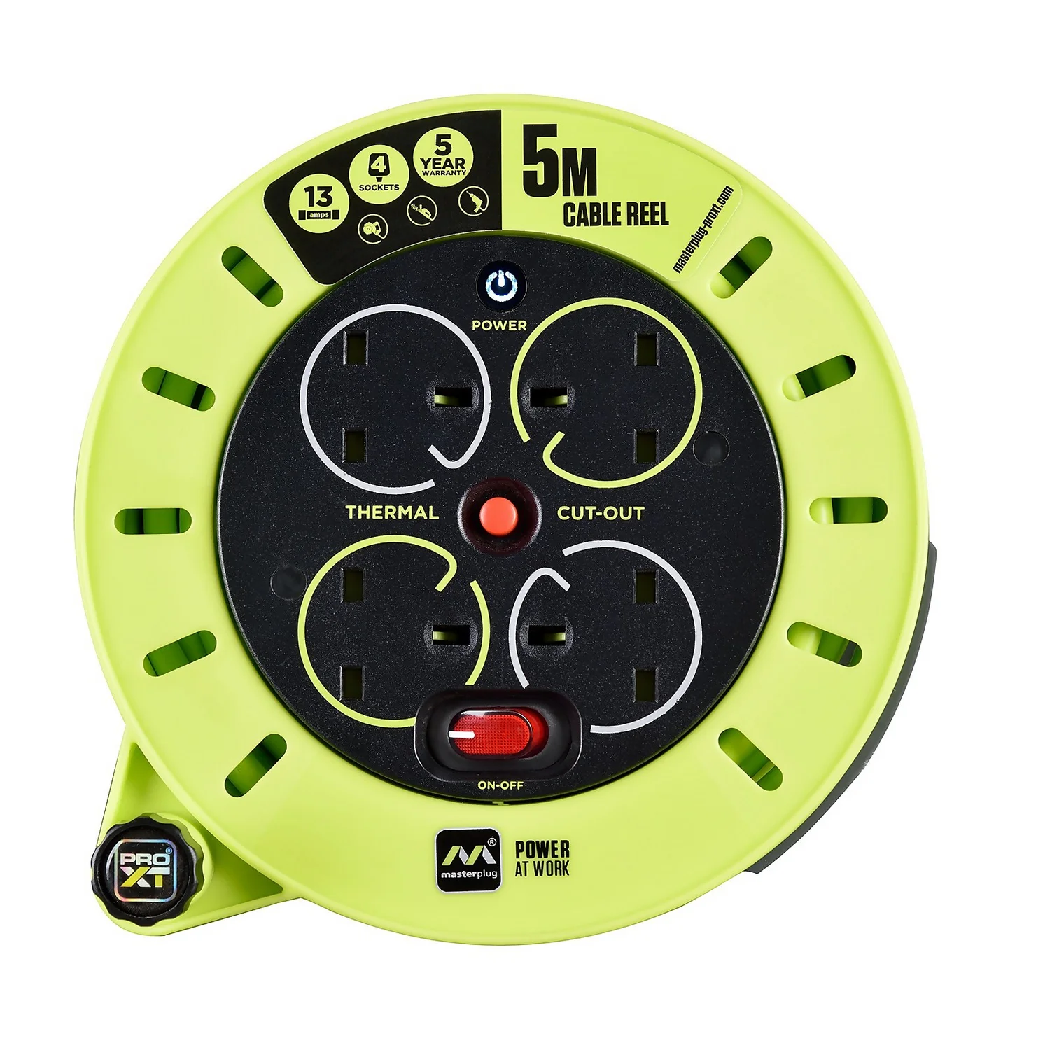 Masterplug 4 Socket 5 Metre 13 Amp Cassette Reel 2 Masterplug 4 Socket 5 Metre 13 Amp Cassette Reel - Image 2