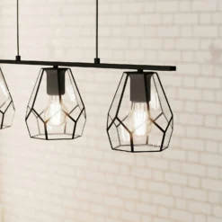 EGLO Mardyke Glass Steel 3L Pendant Light -None || EGLO || Energizer Sales 13438800 1574910930330265