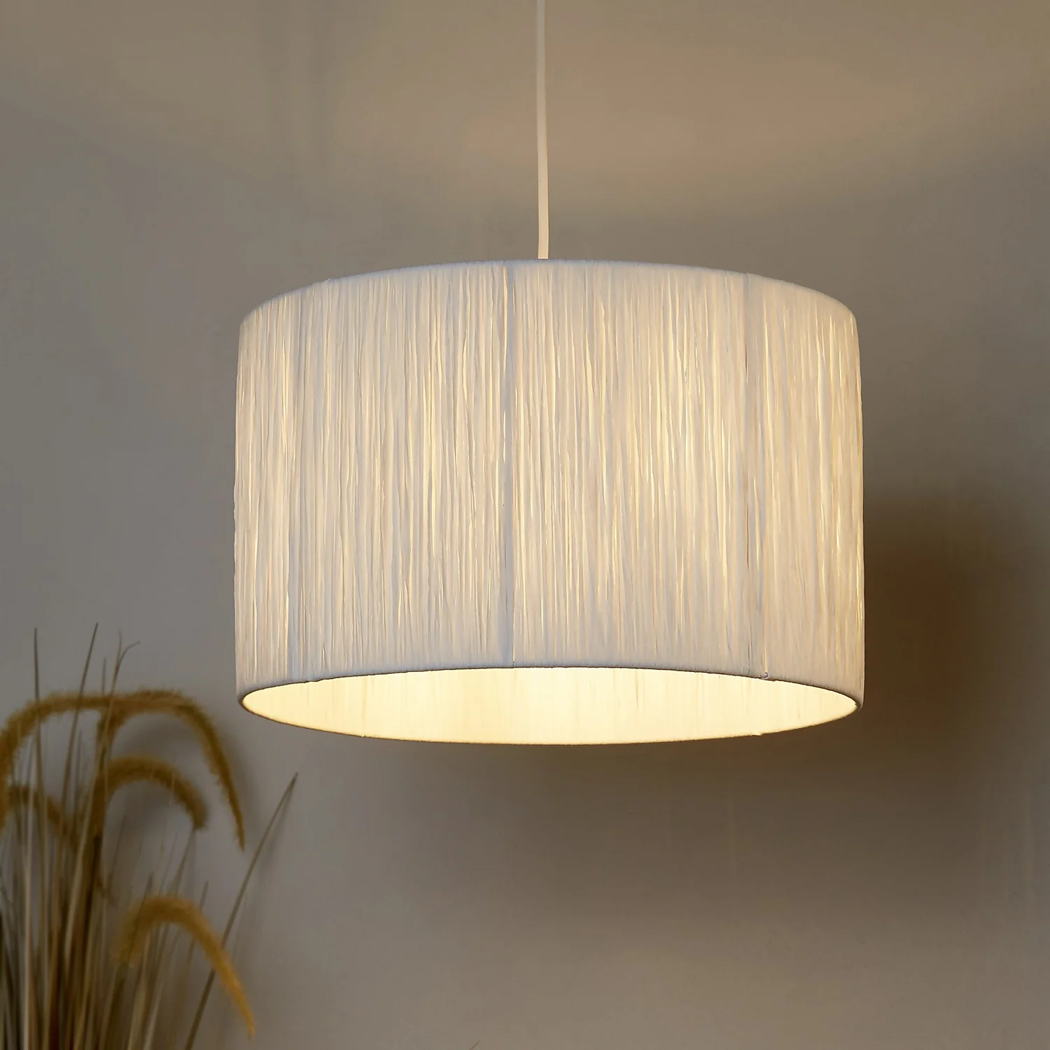 Raffia Easy Fit 35cm Shade - White 1 Raffia Easy Fit 35cm Shade - White