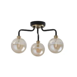 Shoreditch Three Light Semi Flush Ceiling Light - Champagne & Brass -None || EGLO || Energizer Sales 13453784 1384915323868194
