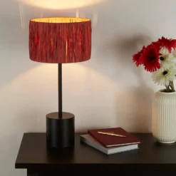 Raffia Table Lamp - Pink & Black -None || EGLO || Energizer Sales 13525822 6394956834877017