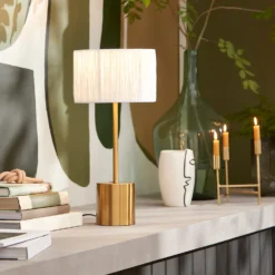 Raffia Table Lamp - White & Gold -None || EGLO || Energizer Sales 13525827 1135042052933660