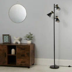 Balham 3 Light Floor Lamp - Black & Brass -None || EGLO || Energizer Sales 13525828 1185042072854014