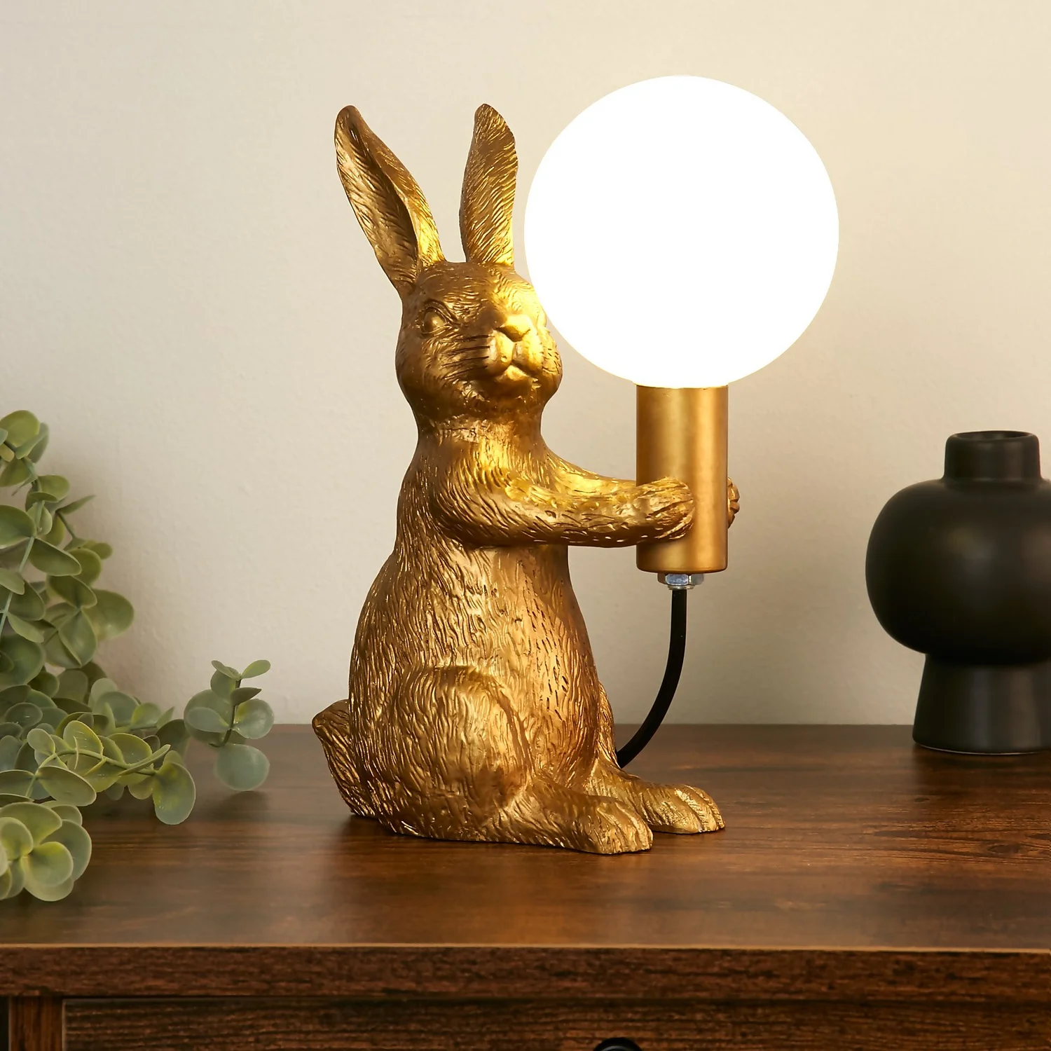 Rabbit Table Lamp - Gold & Glass 5 Rabbit Table Lamp - Gold & Glass - Image 5