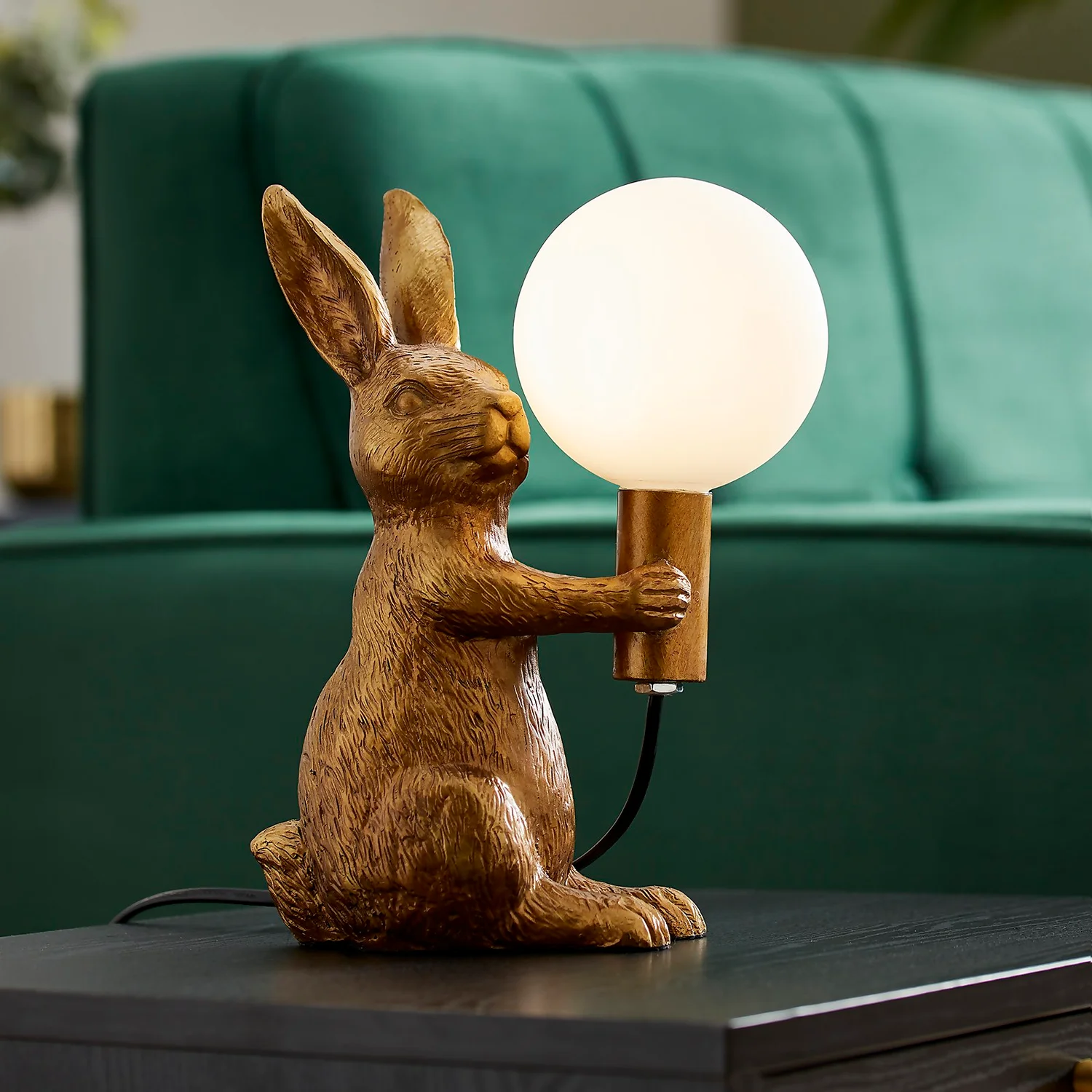 Rabbit Table Lamp - Gold & Glass 1 Rabbit Table Lamp - Gold & Glass