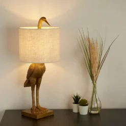 Crane Table Lamp - Gold & Oatmeal -None || EGLO || Energizer Sales 13528282 2104956834390072