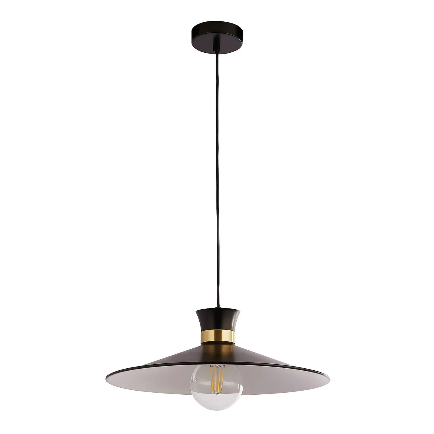 Balham Pendant Ceiling Light - Black & Brass 3 Balham Pendant Ceiling Light - Black & Brass - Image 3