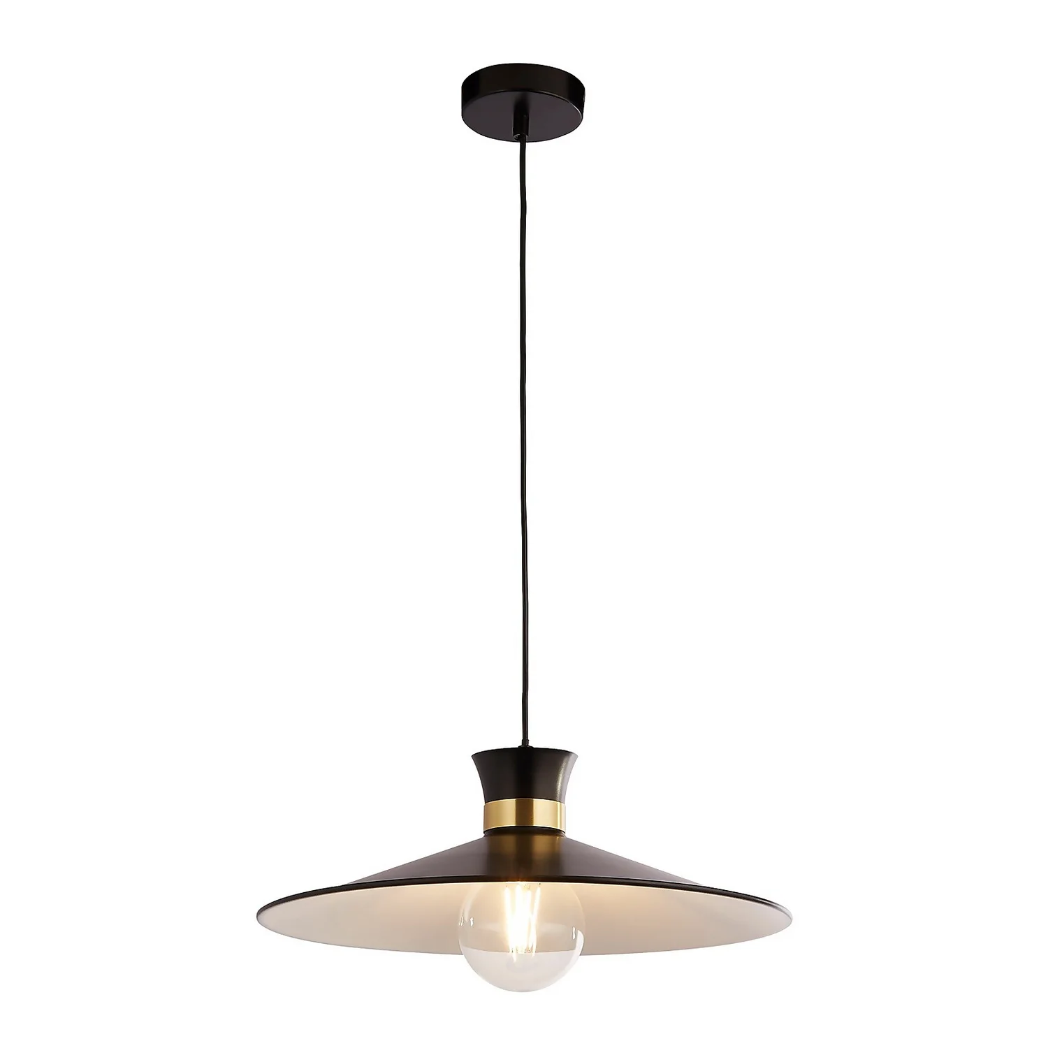 Balham Pendant Ceiling Light - Black & Brass 2 Balham Pendant Ceiling Light - Black & Brass - Image 2