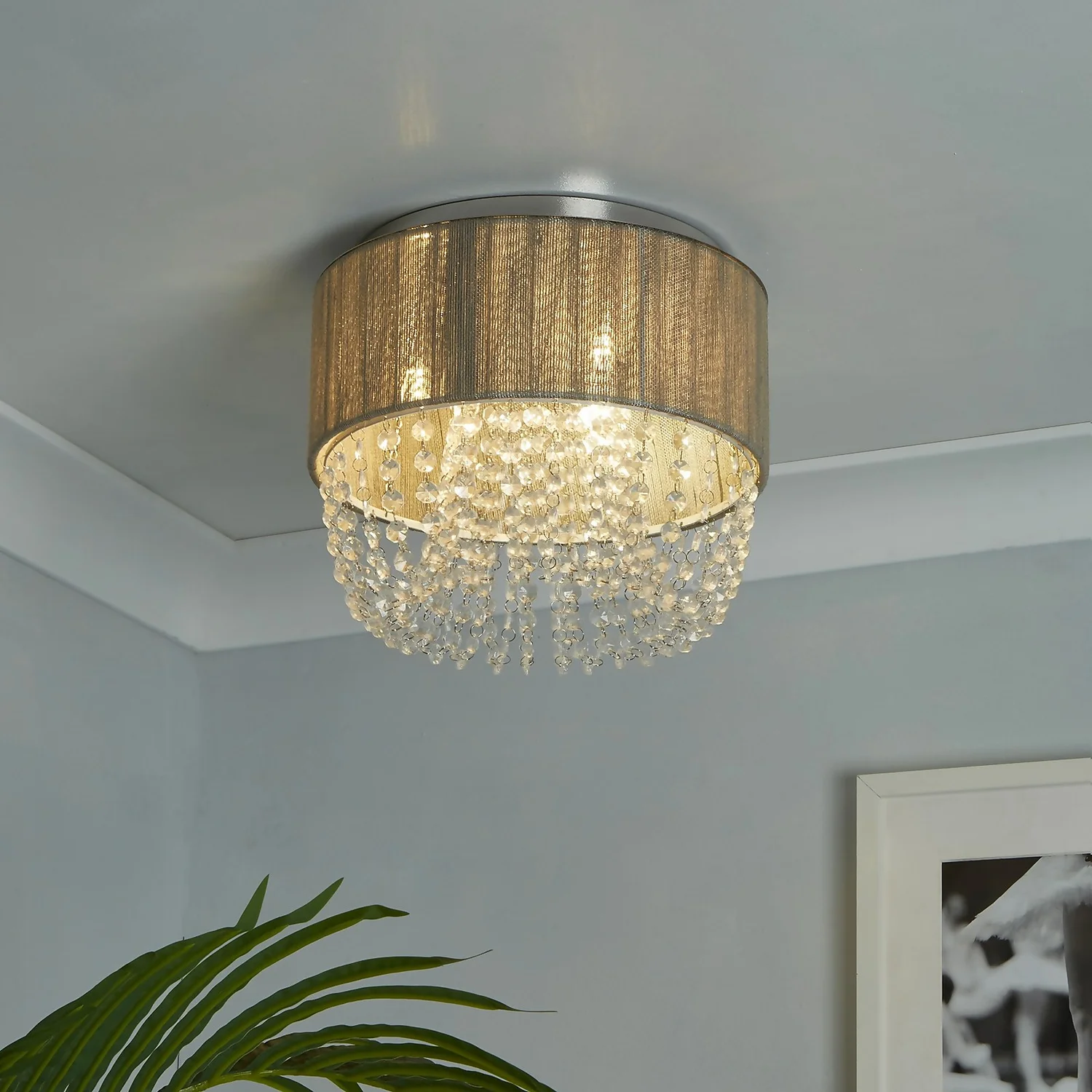 Bellano 3 Light Flush Ceiling Light - Grey 1 Bellano 3 Light Flush Ceiling Light - Grey