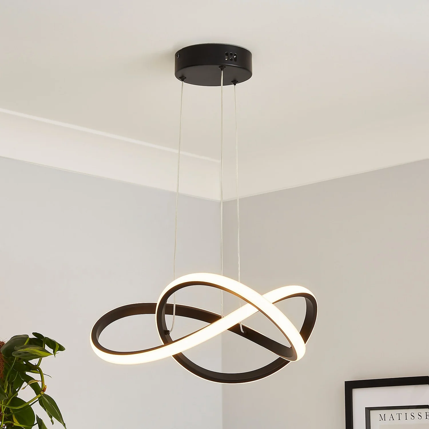 Boston LED Infinity Ceiling Pendant Light - Black 1 Boston LED Infinity Ceiling Pendant Light - Black