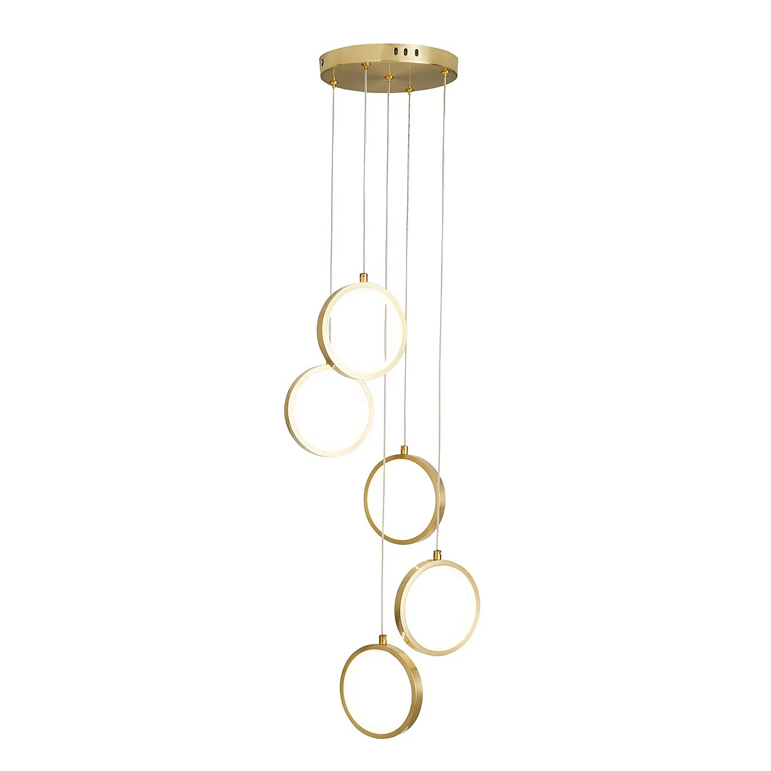 Lenox LED 5 Ring Cluster Pendant Ceiling Light - Brass 2 Lenox LED 5 Ring Cluster Pendant Ceiling Light - Brass - Image 2