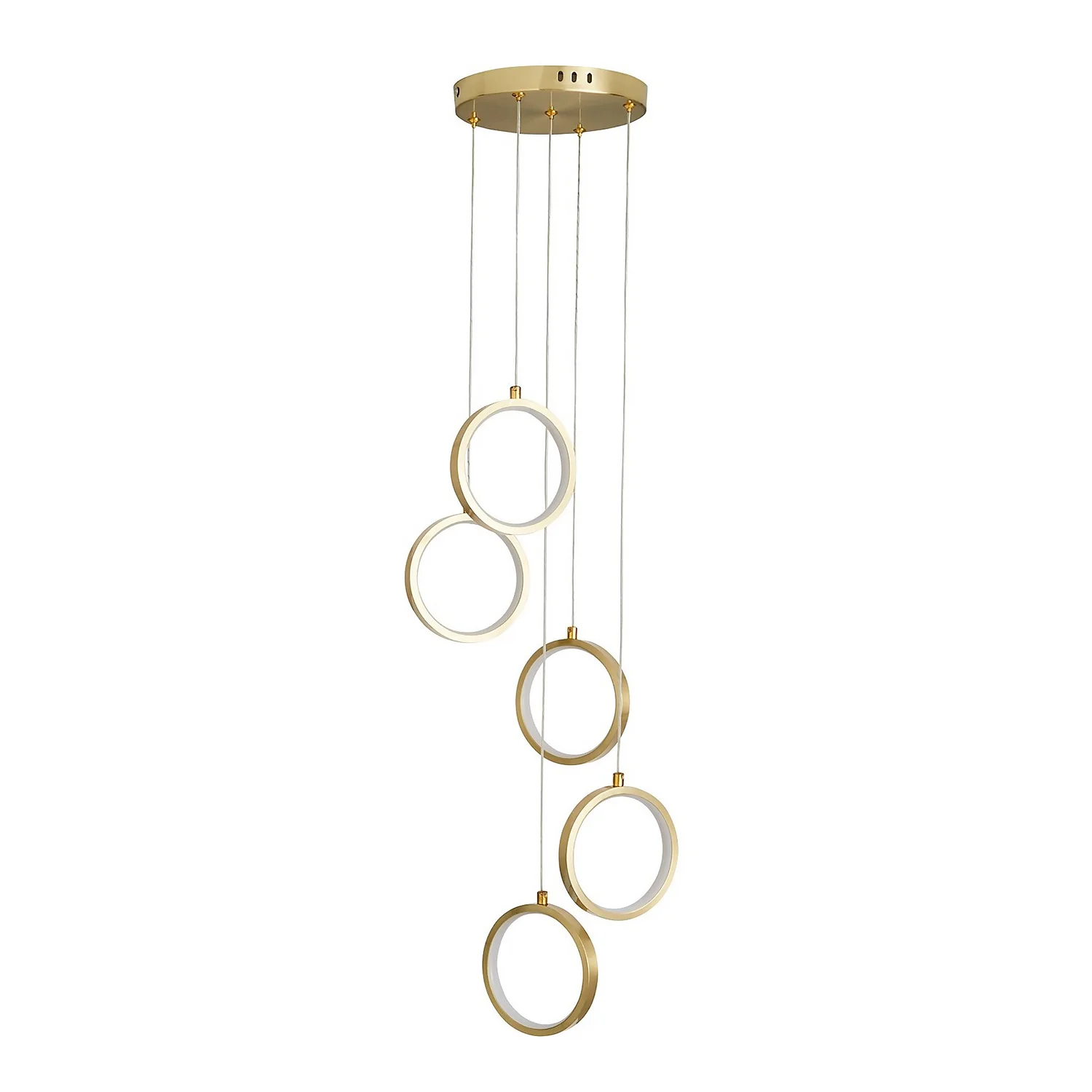 Lenox LED 5 Ring Cluster Pendant Ceiling Light - Brass 3 Lenox LED 5 Ring Cluster Pendant Ceiling Light - Brass - Image 3