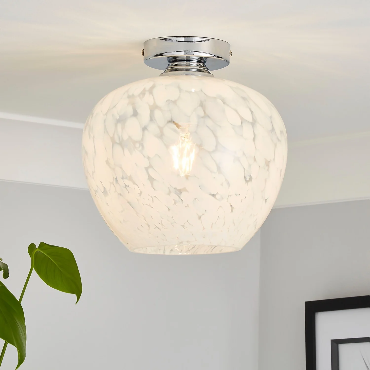 Fletcher Glass Flush Ceiling Light 1 Fletcher Glass Flush Ceiling Light