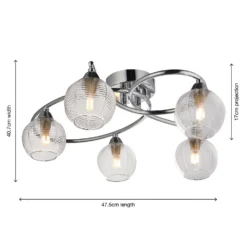 Tatton 5 Light Semi Flush Ceiling Light - Chrome -None || EGLO || Energizer Sales 13645374 1924942855505547