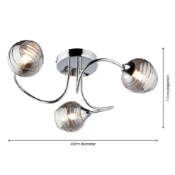 Marple 3 Light Semi Flush Ceiling Light - Chrome & Smoke -None || EGLO || Energizer Sales 13645383 1284956789790284