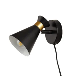 Balham Plug In Wall Light - Black & Brass -None || EGLO || Energizer Sales 13698852 1294976728411563