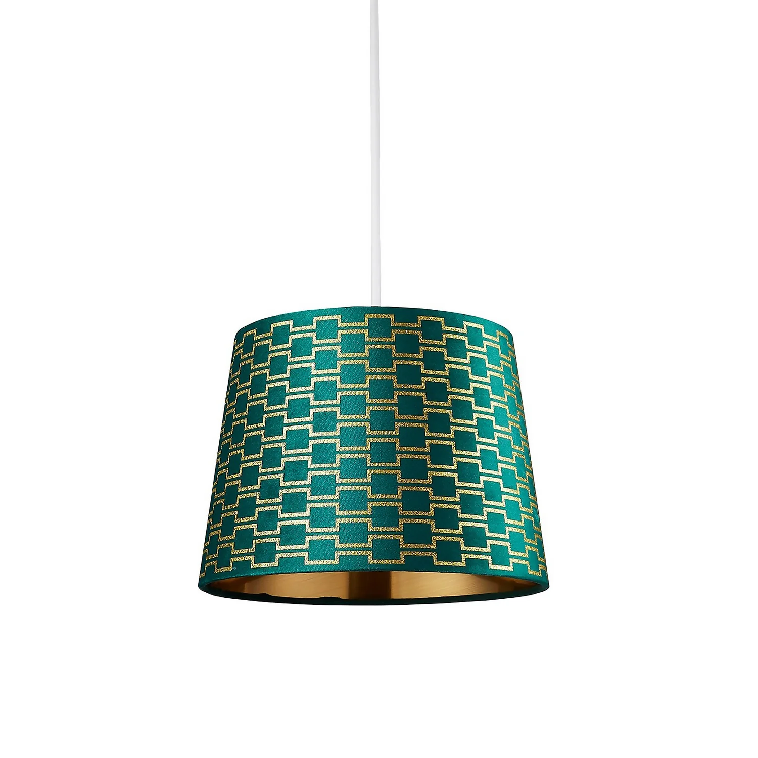 Mia Velvet 30cm Patterned Lamp Shade - Emerald 3 Mia Velvet 30cm Patterned Lamp Shade - Emerald - Image 3