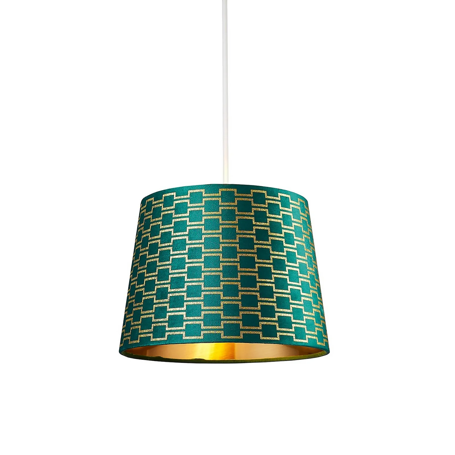 Mia Velvet 30cm Patterned Lamp Shade - Emerald 2 Mia Velvet 30cm Patterned Lamp Shade - Emerald - Image 2