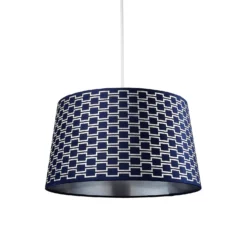 Mia Velvet 43cm Patterned Lamp Shade - Navy 5 Mia Velvet 43cm Patterned Lamp Shade - Navy -None || EGLO || Energizer Sales 13751366 1054969499148633